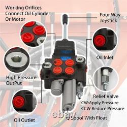Hydraulic Control Valve with Joystick withFloat 2 Spool 11GPM Hydraulic Direct