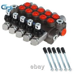 Hydraulic Directional Control Valve 13 GPM with 5 Spools 4-Way Tandem Center