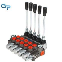 Hydraulic Directional Control Valve 13 GPM with 5 Spools 4-Way Tandem Center