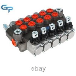 Hydraulic Directional Control Valve 13 GPM with 5 Spools 4-Way Tandem Center