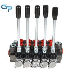 Hydraulic Directional Control Valve 13 GPM with 5 Spools 4-Way Tandem Center