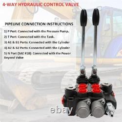 Hydraulic Directional Control Valve 2 Spool, 11GPM SAE Ports Tractor Loader Valv