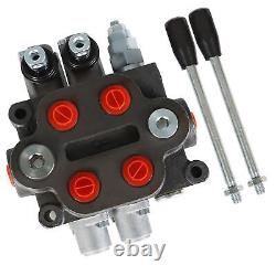 Hydraulic Directional Control Valve 2 Spool 25 GPM 3000 PSI BSPP Ports, Adjus