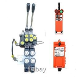 Hydraulic Directional Control Valve 2 Spool Wireless Remote 13GPM 24V 2900PSI