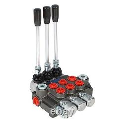 Hydraulic Directional Control Valve 3 Spool 13GPM 3600PSI BSPP Ports, Adjustable