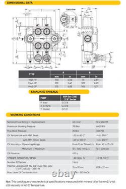 Hydraulic Directional Control Valve 45l/min for Double Acting Cylinders