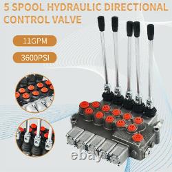 Hydraulic Directional Control Valve 5 Spool 11gpm, Double Acting Cylinder Spool