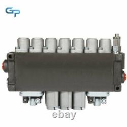 Hydraulic Directional Control Valve 7 Spool 11GPM, 40L, BSPP Interface 2 Joystick