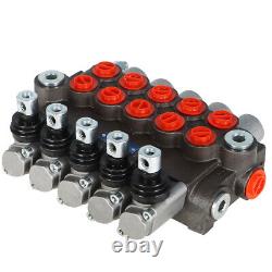 Hydraulic Directional Control Valve With 5 Spools 4-Way Tandem Center 13 GPM