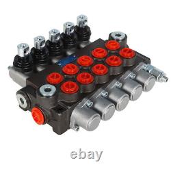 Hydraulic Directional Control Valve With 5 Spools 4-Way Tandem Center 13 GPM