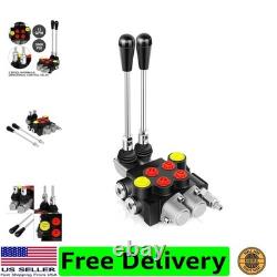 Hydraulic Flow Control Valve 2 Spool 13 GPM G Ports Adjustable Relief Lever H