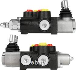 Hydraulic Flow Control Valve 2 Spool 13 GPM G Ports Adjustable Relief Lever H