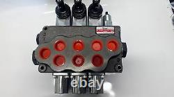 Hydraulic Flow Control Valve 3/4 BSP Ports 3 Spool 80 Lt/M MONOBLOCK TILT TRAY