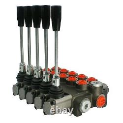 Hydraulic Lever Control Spool Valve, 3/8 x 1/2 Ports, 40-80 Lpm, 1-7 sections