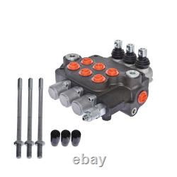 Hydraulic Monoblock 3 Spool 21 GPM Double Acting Control Valve SAE Ports