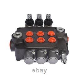 Hydraulic Monoblock 3 Spool 21 GPM Double Acting Control Valve SAE Ports