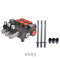 Hydraulic Monoblock 3 Spool 21 GPM Double Acting Control Valve SAE Ports