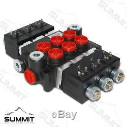 Hydraulic Monoblock Directional Solenoid Control Valve 3 Spool, 13 GPM with Switch
