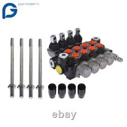 Hydraulic Monoblock Double Acting Control Valve, 11 GPM, 4 Spool SAE Ports