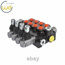 Hydraulic Monoblock Double Acting Control Valve, 11 GPM, 4 Spool SAE Ports