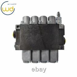 Hydraulic Monoblock Double Acting Control Valve, 11 GPM, 4 Spool SAE Ports