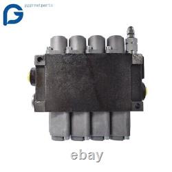 Hydraulic Monoblock Double Acting Control Valve, 11 GPM, 4 Spool SAE Ports