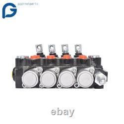 Hydraulic Monoblock Double Acting Control Valve, 11 GPM, 4 Spool SAE Ports