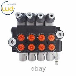 Hydraulic Monoblock Double Acting Control Valve, 11 GPM, 4 Spool SAE Ports