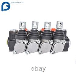 Hydraulic Monoblock Double Acting Control Valve, 11 GPM, 4 Spool SAE Ports