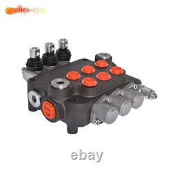 Hydraulic Monoblock Double Acting Control Valve, 21 GPM, SAE Ports 3 Spool