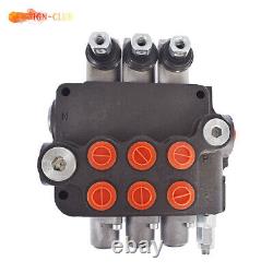Hydraulic Monoblock Double Acting Control Valve, 21 GPM, SAE Ports 3 Spool