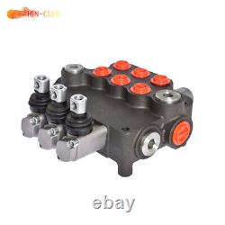 Hydraulic Monoblock Double Acting Control Valve, 21 GPM, SAE Ports 3 Spool