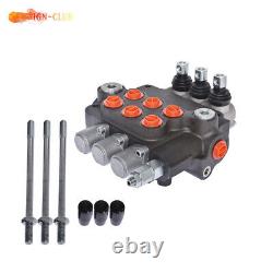 Hydraulic Monoblock Double Acting Control Valve, 21 GPM, SAE Ports 3 Spool