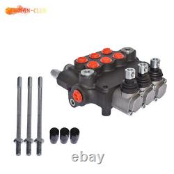 Hydraulic Monoblock Double Acting Control Valve, 21 GPM, SAE Ports 3 Spool