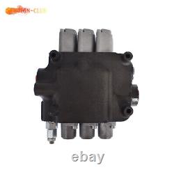Hydraulic Monoblock Double Acting Control Valve, 21 GPM, SAE Ports 3 Spool