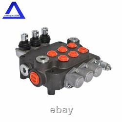 Hydraulic Monoblock Double Acting Control Valve, 3 Spool21 GPM, SAE Ports