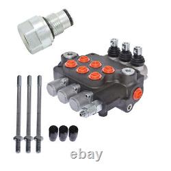 Hydraulic Monoblock Double Acting Control Valve 3 Spool 21GPM SAE withconversion