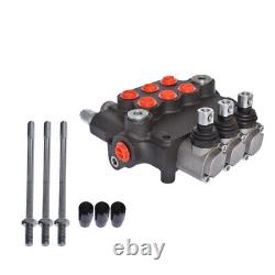 Hydraulic Monoblock Double Acting Control Valve 3 Spool 21GPM SAE withconversion