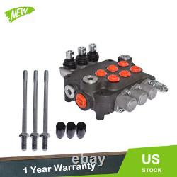 Hydraulic Monoblock Double Acting Control Valve, 3 Spool, 21 GPM, SAE Ports