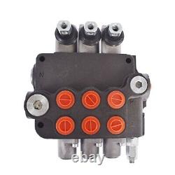 Hydraulic Monoblock Double Acting Control Valve, 3 Spool, 21 GPM, SAE Ports