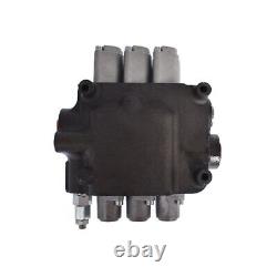 Hydraulic Monoblock Double Acting Control Valve, 3 Spool, 21 GPM, SAE Ports