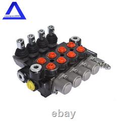 Hydraulic Monoblock Double Acting Control Valve 4 Spool 11 GPM +Conversion Plug