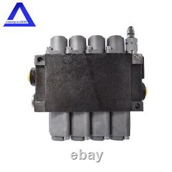 Hydraulic Monoblock Double Acting Control Valve 4 Spool 11 GPM +Conversion Plug