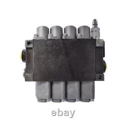 Hydraulic Monoblock Double Acting Control Valve 4 Spool 11 GPM SAE Ports 3625PSI