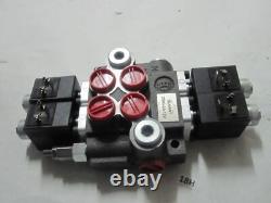 Hydraulic Monoblock Solenoid Directional Control Valve, 2 Spool, 13 GPM, 12V DC