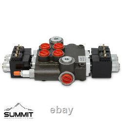 Hydraulic Monoblock Solenoid Directional Control Valve 2 Spool, 21 GPM with Switch