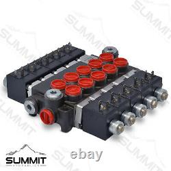 Hydraulic Monoblock Solenoid Directional Control Valve, 5 Spool, 13 GPM, 12V DC