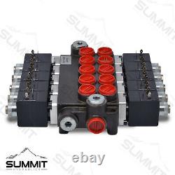 Hydraulic Monoblock Solenoid Directional Control Valve, 5 Spool, 13 GPM, 12V DC