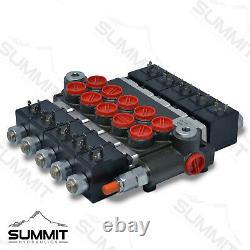 Hydraulic Monoblock Solenoid Directional Control Valve, 5 Spool, 13 GPM, 12V DC