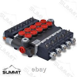 Hydraulic Monoblock Solenoid Directional Control Valve, 5 Spool, 13 GPM, 12V DC